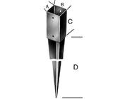 Einschlagbodenhülse tzn 101x900/950 Stärke 2,0mm